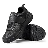 Fitville Buty Cukrzycowe Męskie Bardzo Szerokie Z Zapięciem Na Rzep Bardzo Szerokie Miękkie Buty Zdrowotne Dla Mężczyzn Na Opuchnięte Stopy Czarny 44 EU XX-Szeroki