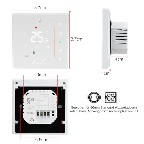 WiFi Smart Thermostat, 5A 230V Programmable Boiler Temperature 5+1+1 Mode - Image 5