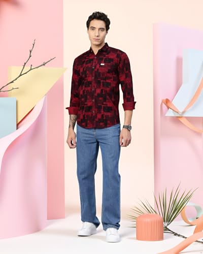 Image of Majestic Man Pure Cotton Printed Trendy & Comfortable Casual Shirt