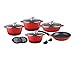 Produktbild Michelino Aluguss Kochtopf-Set 13 teilig Red/Black
