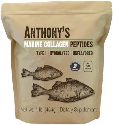 Anthony's Hydrolyzed Marine Collagen Peptides, 1lb, Gluten Free, Paleo & Keto Friendly