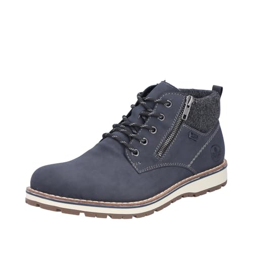 Rieker 38409, Botas con Cordones Hombre, Azul, 43 EU