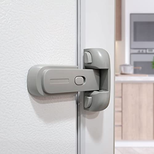 Image of Moonybaby Baby Safety Freezer Door Latches to Keep Closed, Also for Fridge Lock for Kids, 1 Pack, Space Gray