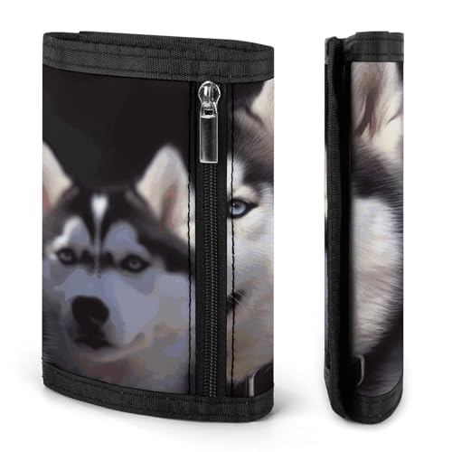 Husky Dog Trifold Wallet for Men - Money Clip Slim Wallets with Multiple Card Slots Minimalist Small Front Pocket Wallet for Everyday Carry3
