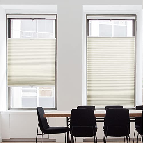 Changshade Custom Cordless Top Down Bottom Up Cellular Shades, Light Filtering Shade With The Diameter Of 1.5 Inch Honeycombs For Office, Living Room, Bedroom, Thermal Insulated, Beige #TOP18