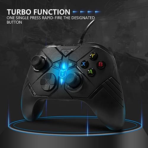 FTFVaska Xbox One Controller Wired Controller for Xbox One Gamepads Compatible for Xbox One / One S / One X / Xbox Series X and PC Windows with Dual Vibration Custom Button and Turbo Button (Black)
