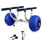 Codinter Kayak Cart, Heavy-Duty Kayak Beach Dolly with 12 Inch Big Balloon Wheels for Sand Transport Haul Large Kayaks, Canoes & SUP - Width Adjustable