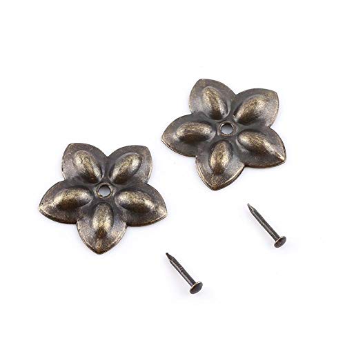 Uñas de tapicería vintage de 100 piezas, zapata de sofá, tachuela decorativa, tachuelas de tapicería antiguas, etiquetas de metal de bronce, tachuelas, clavos para muebles, kit de surtido(23mm) Cover