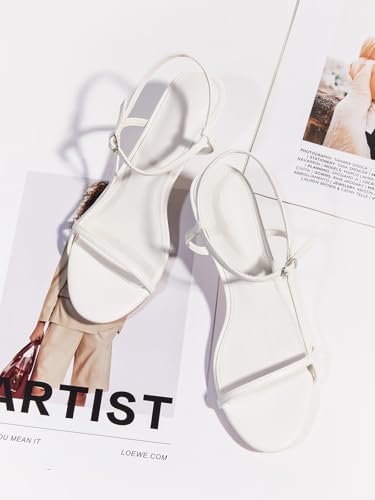 Image of Coutgo Womens Strappy Heeled Sandals Kitten Low Heel Open Toe Ankle Strap Party Wedding Dress Shoes