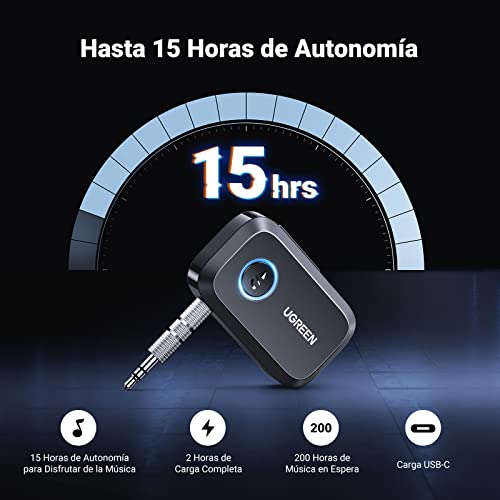 Miniatura 4 de Ugreen Receptor Bluetooth 6.0 Jack3.5mm Adaptador Usb Bluetooth Coche Negro
