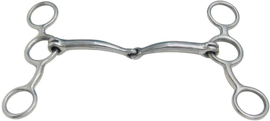 AJ Tack Stainless Steel Jr. Cowhorse Smooth Snaffle Gag Bit - 5 1/4" Cheek
