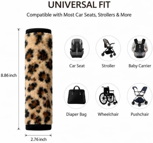 6 Pieces Car Seat Strap Pads Covers for Baby Kids, Carseat Strap Covers Shoulder Pads, Soft Seat Belt Cover for Infant Stroller Safety Belt Cushion, 2.4 x 5.7 Inches (Multicolor)