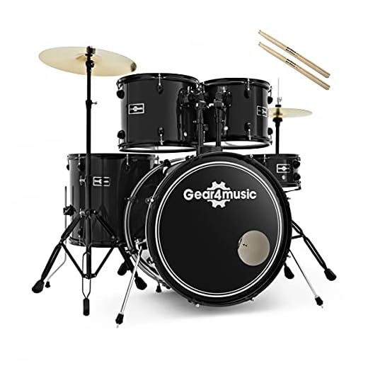 Gear4music BDK1 Kit de Bateria Acústica con Baquetas Profesional Adulto