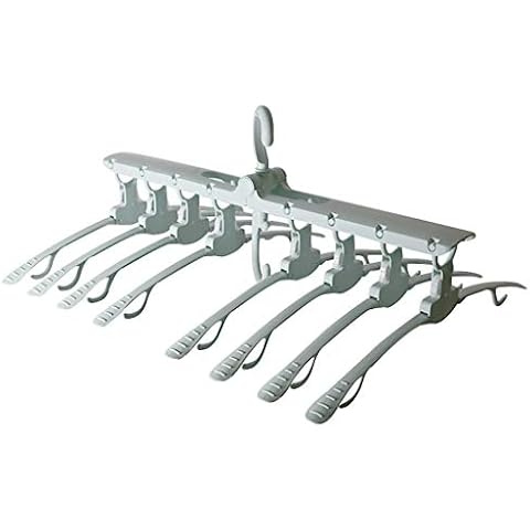 Multi-function Hanger Home Drying Rack Magic Clothes Support Multi-layer Folding Hanger Storage Artifact Clothes Hanger FANJIANI (Color : Green) Cover