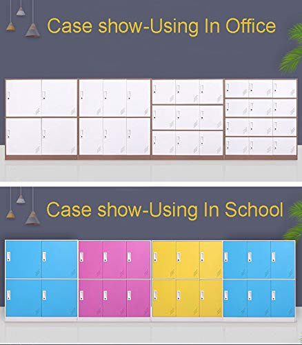 Mecolor-Steel Office Locker Cabinet With Keys, School And Home Storage Locker Organizer，Kids Locker For Cloth And Toy Organizer,Living Room Boy And Girl Metal Storage Locker Cabinet (White) #TOP5