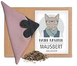 Kater Kasimir MAUSBERT 2-in-1 Kuschelkissen und Katzenspielzeug Maus in Einem! Mit Bio-Baldrian, handgemacht in Deutschland