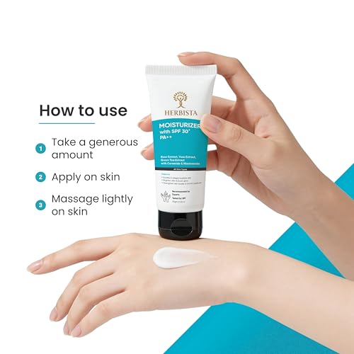 Image of Moisturizer with SPF 30+ PA++ | Botanical Barrier Care with Ceramide & Niacinamide, Enriched with Rose, Yuzu & Green Tea | Face & Body, Non-Comedogenic, Unscented