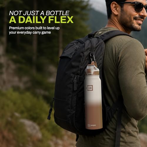 Image of Bottle 940ml | Hot and Cold Flask | ISI Certified Stainless Steel Bottle | 3 Layer Insulation | Leakproof | for Home, Office | 2-Year Warranty |Amaze X| Cream - Coffee