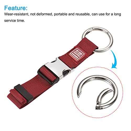 Image of MECCANIXITY Luggage Strap, Jacket Gripper Holder Suitcase Belt Carry Clip for Backpack Travel Accessory, Red Pack of 2