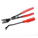 Ninth-City 2Pcs Steel Car Door Trim Panel Clip Upholstery Removal Pliers & Tool Set