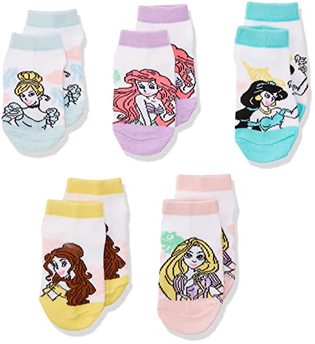 Image of Disney Girls' Disney Princess 5 Pack Shorty Socks
