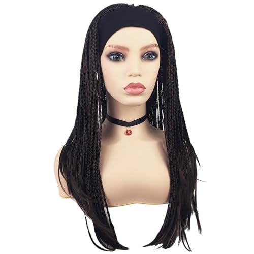 Perruque tresse sale noire avec bandeau pour changer de style en un clin d'œil