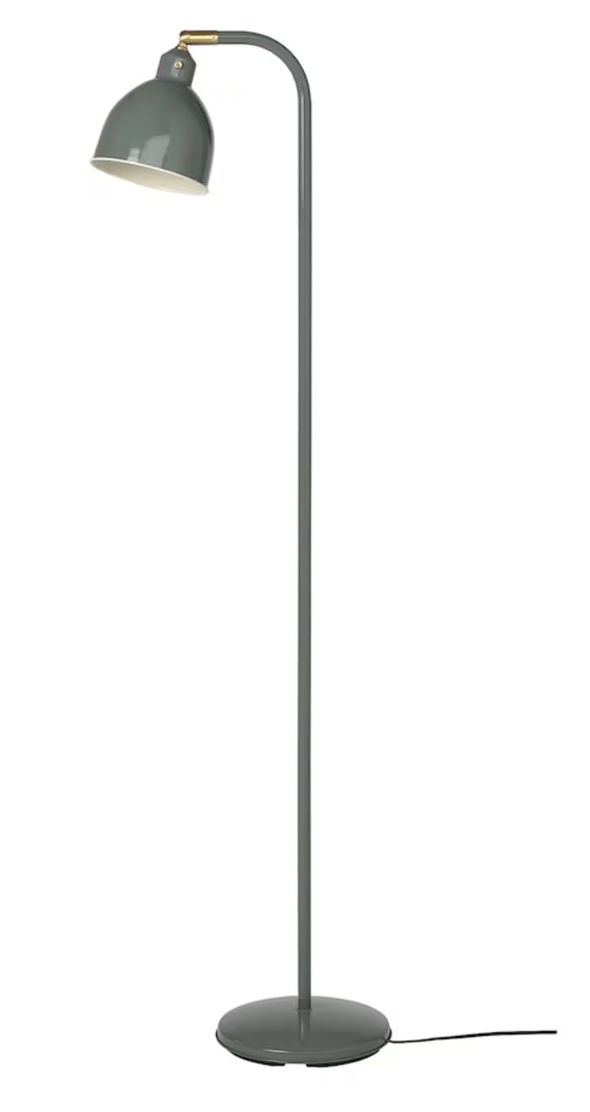 MARIAS KOMMERCE RODFLIK Floor Lamp, 60 Inch, Grey/Green Shade, Reading Lamp