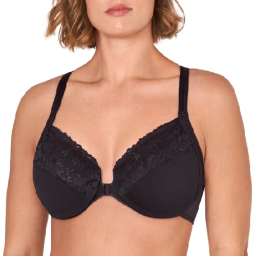 Image of DELIMIRA Women's Front Closure Racerback Bras | Plus Size, Full Coverage, Lace, Underwire, No Padding Unlined