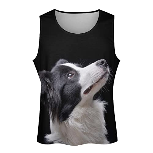 Camiseta sin mangas de entrenamiento con Border Collie para culturismo 5