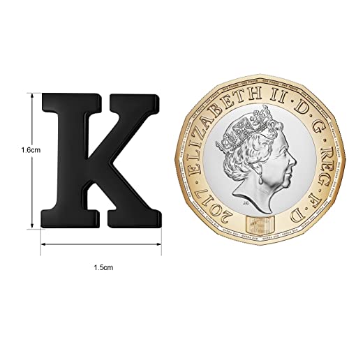 Image of HONEY BEAR Initial Alphabet Letter Lapel Pins Collar Badge Brooches for Mens /Womens Shirt Dress Decoration Black