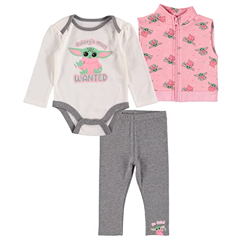 STAR WARS Baby Yoda Baby Girls long Sleeve Tshirt and Pants Set