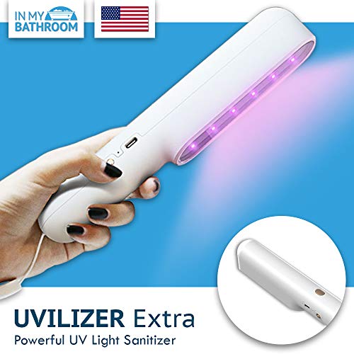 UVILIZER Extra - UV Light Sanitizer (Ultraviolet LED Disinfection Lamp | All-Purpose Portable UV-C Sterilizer Wand | Rechargeable Handheld UV Cleaner for Home, Bathroom, Car, Travel, Air | US Stock)