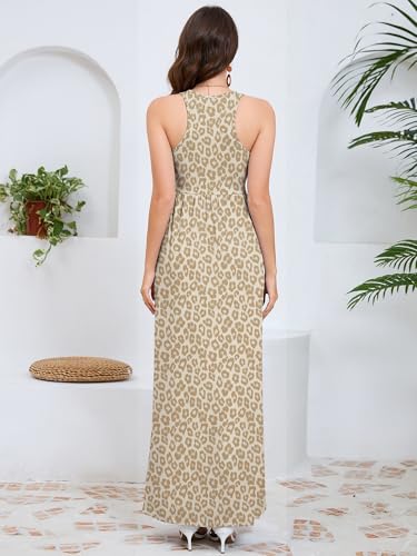 Image of DEARCASE Women's Sleeveless Summer Maxi Dress with Pockets,Beach,Vacation