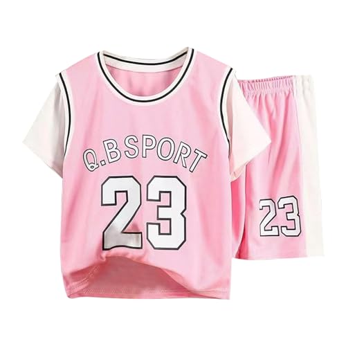 Bambino Ragazzo Vestito festivo per bambini, abbigliamento da basket alla moda per ragazzi ragazze, si asciuga rapidamente è sottile Bulldog francese pigiama, Colore: rosa., 5-6 Jahre