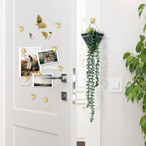 12 imanes decorativos corazón dorado para refrigerador miniatura 6
