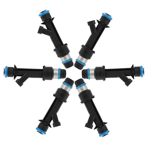 Auttoop 6pcs 25313185 Fuel Injector for Bu-ick Rainer 2004 for Chev-rolet Trail Bla-zer for G-M-C Envoy for Olds-mobile Bra-vada 2002-2004 for Isu-zu Ascender 2003-2004 4.2L - High Efficiency