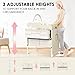 Portable Baby Changing Table with Wheels - Modern Dresser Changing Tables w/Hanging Toys, Laundry Bag, Changing Table Organizer Boxes - Folding Waterproof Baby Diaper Changing Station for Nursery