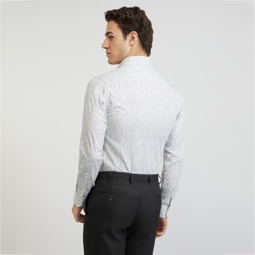 Image of Raymond Men's Pure Cotton Print Pattern Slim Fit Regular Collar Full Sleeve Casual Shirt