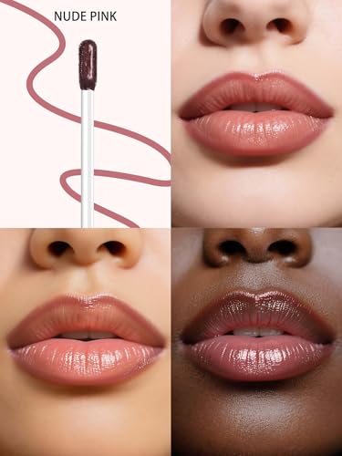 Image of Lip Stain Peel Off Lip Liner Stain with Tweezer, Long Lasting Matte Lip Tint Tattoo, Highly Pigmented Color Lip Makeup, Waterproof Lipstick, Transfer-proof Lipstain for Women, Nude Pink