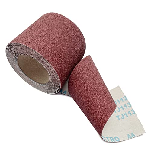 60 Grit Sandpaper Roll 4.5'' Wide 10Yard (= 71Pcs 1/4 Sheet Sandpaper) Abrasive Emery Cloth Sand Paper Roll for Dry Wet Sanding Polishing Wood Metal Glass Automotive Furniture PVC Primers (60 Grit)