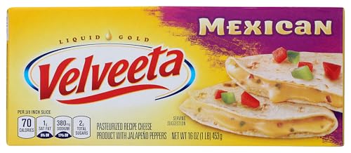 Velveeta Mexican Pasteurized Recipe Cheese Product with Jalapeno Peppers, 16