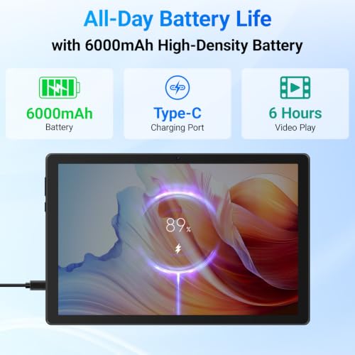 Image of Jeazans Tablet, 10.1 inch Android 16 Tablet, 20GB RAM 64GB ROM 1TB Expand, 6000mAh Battery, Dual 5MP+8MP Camera, 1280x800 IPS HD Touchscreen, Widevine L1, Wi-Fi 6 BT 5.4 GMS Certified, Face Unlock