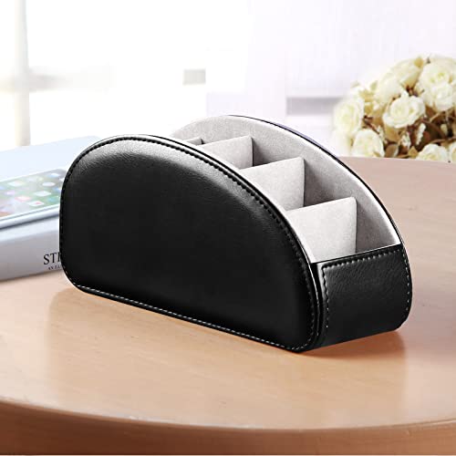 image for BLIENCE Remote Control Holder, PU Leather TV Remote Caddy for Table, M