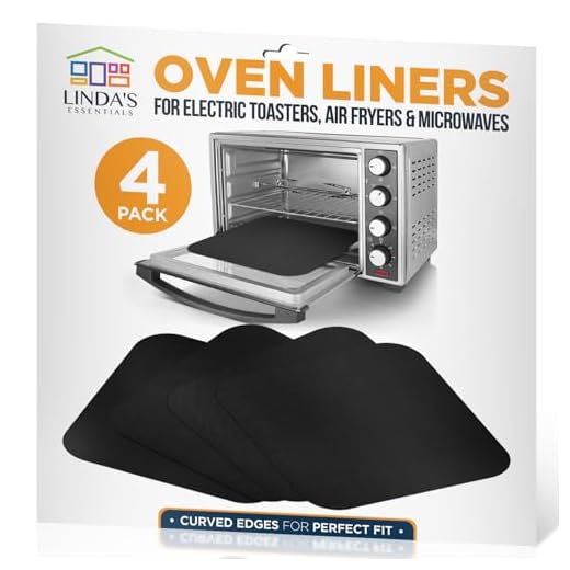 Air Fryer Oven Liners (4 Pack) Reusable Non-Stick Heat Resistant Toaster Oven Liner, Compatible with Ninja, Cuisinart, Emeril Lagasse & More, Air Fryer Mat, Toaster Oven Accessories, 12"x12"