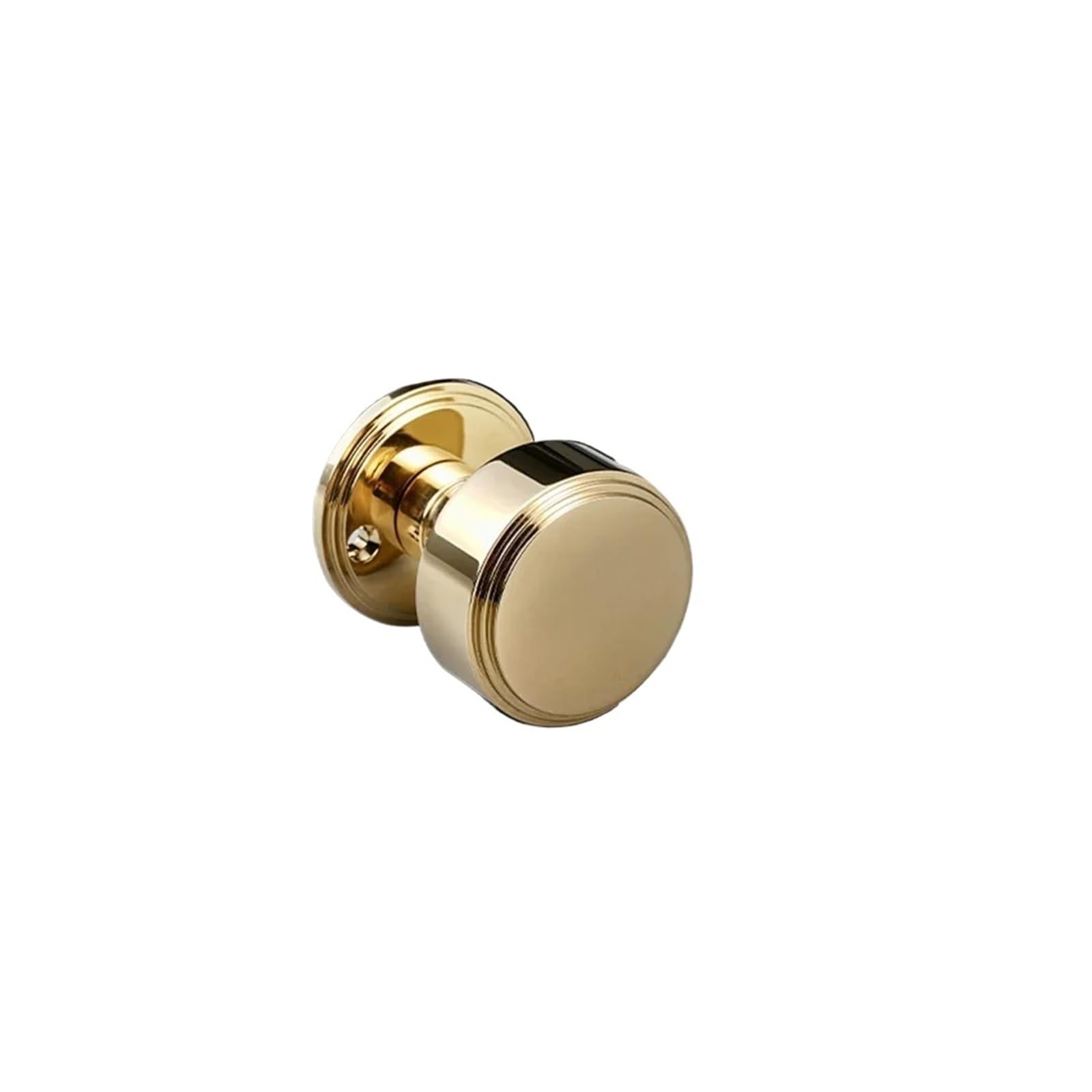 FBXRXZFPJ Brass Round Interior Door Lock Set Silent(Silver-with Lock)