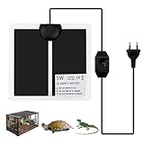 CLIUNT Tappeto Riscaldante Rettili, 5W Tappetino Riscaldante Rettili, Tappetino Riscaldanti Rettili Regolabile, per Tartaruga, Serpenti, Lucertola, Geco, Ragno(14 x 15cm)…