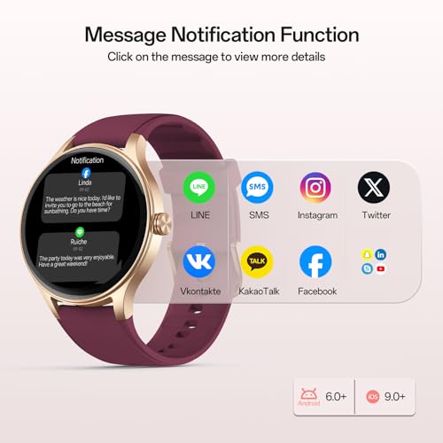 Image of Woneligo Smart Watch,1.57inch AMOLED Touchscreen Fitness Watch for iPhone & Android,Heart Rate /Sp02 /Sleep Monitor,110+ Sport Modes IP68 Waterproof Bluetooth Calls,2 Bands (Purple, 1.27)