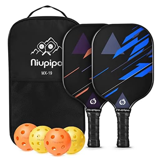 niupipo Pickleball Paddles, Lightweight Pickleball Rackets w/Fiberglass Surface, Fiberglass Surface, Pickleball Set of 4 Balls and 1 Pickleball Bag,Light Weight Pickleball Rackets