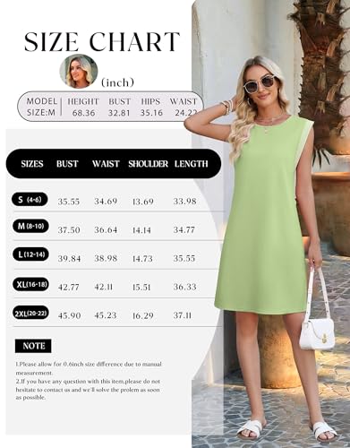 Image of WEACZZY Summer Dresses for Women 2026 Casual Crewneck Fit Beach Vacation Dress Sleeveless Loose Sundress with Pockets