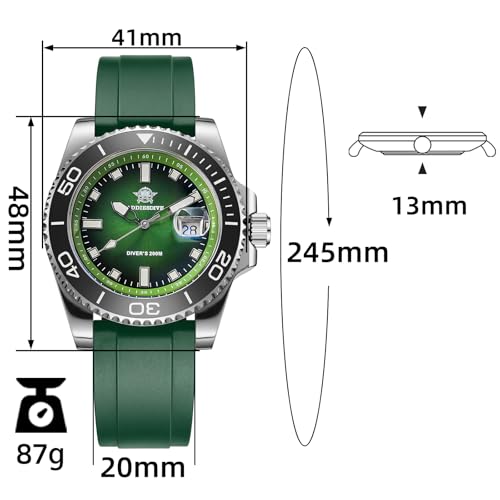 Image of ADDIESDIVE 41MM Men's Quartz Watch Stainless Steel Bracelet Dive Watch